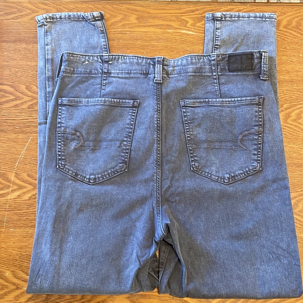 🟦 American Eagle Women’s Black Highest Rise Jeggings (size 16) - Picture 2 of 11